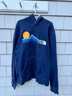 Boys XL size 14 Navy Blue Hoodie NorthFace Sweatshirt